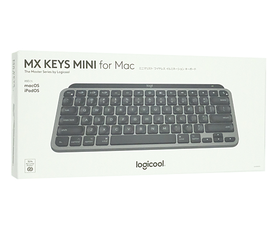 【中古】ロジクール　ワイヤレスキーボード MX KEYS MINI for Mac　KX700MSG　スペースグレー　未使用