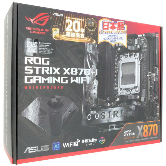 【中古】ASUS　Mini-ITXマザボ　ROG STRIX X870-I GAMING WIFI　SocketAM5　未使用