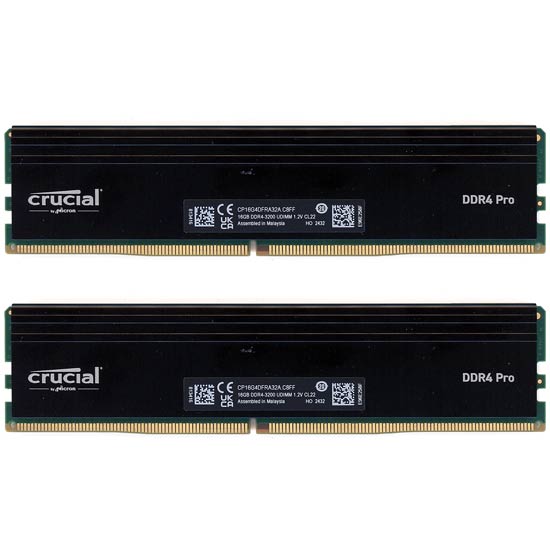 【中古】crucial　デスクトップ用 CP2K16G4DFRA32A　DDR4 PC4-25600 16GB 2枚組