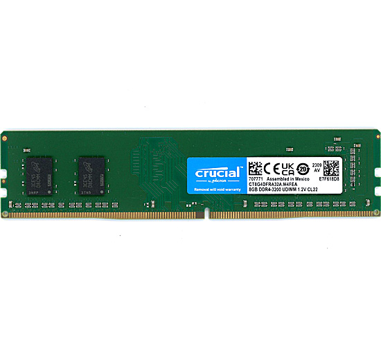【中古】crucial　デスクトップ用 CT8G4DFRA32A　DDR4 PC4-25600 8GB
