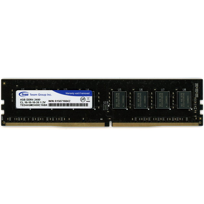 【中古】Team　TED44GM2400C16BK　DDR4 PC4-2400 4GB