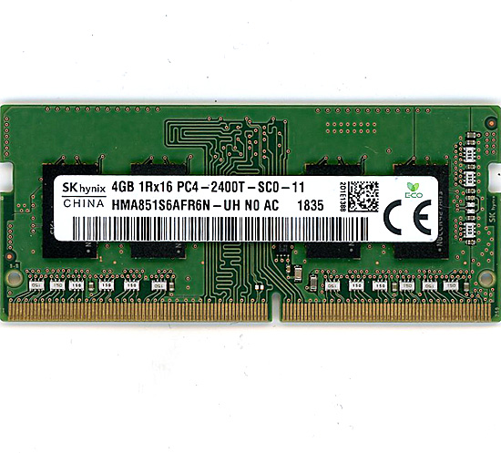 【中古】SK hynix製　HMA851S6AFR6N-UH N0 AC　S.O.DIMM DDR4 PC4-2400T 4GB