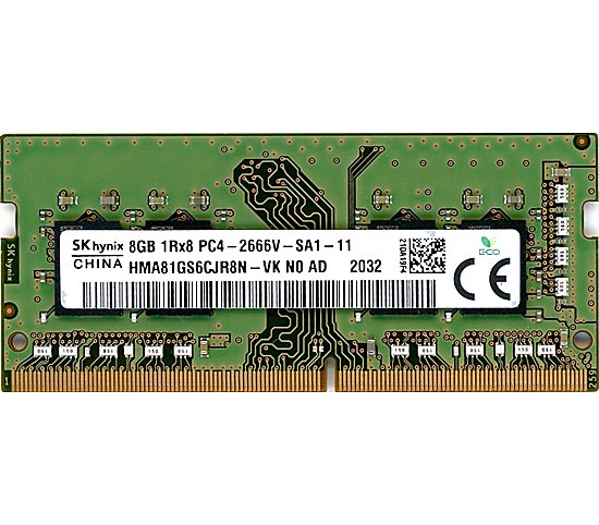 【中古】SK hynix製　HMA81GS6CJR8N-VK N0 AD　S.O.DIMM DDR4 PC4-2666V 8GB