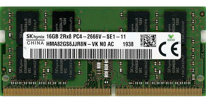 【中古】SK hynix　ノート用 HMA82GS6JJR8N-VK N0 AC　SODIMM DDR4 PC4-2666V PC4-21300 16GB