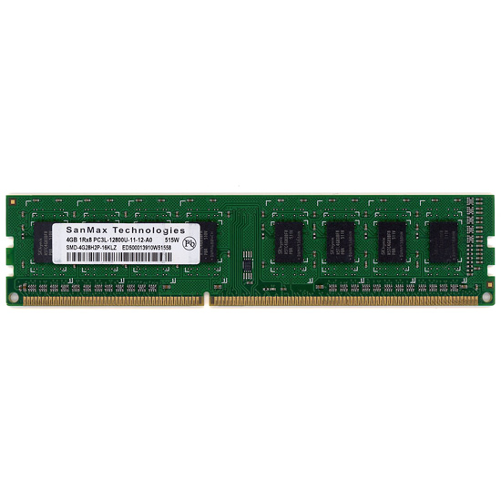 【中古】SanMax　デスクトップ用 SMD-4G28H2P-16KLZ　DDR3 PC3L-12800U 4GB