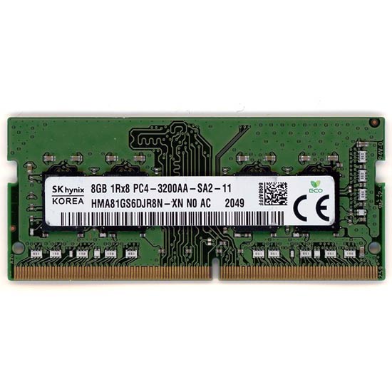 【中古】SK hynix製　HMA81GS6DJR8N-XN N0 AC　S.O.DIMM DDR4 PC4-3200AA 8GB
