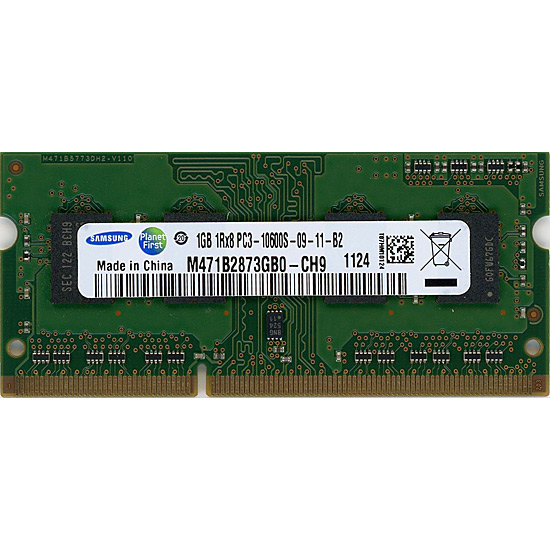【中古】SAMSUNG　M471B2873GB0-CH9　SODIMM DDR3 PC3-10600S 1GB