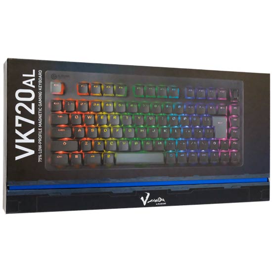 【中古】ELECOM　ゲーミングキーボード V custom TK-VK720ALBK　ブラック 元箱あり
