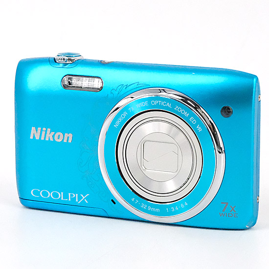 【中古】Nikon製　デジカメ COOLPIX S3500　ブルー/2005万画素　本体いたみ
