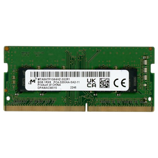 【中古】Micron　ノート用 MTA8ATF1G64HZ-3G2R1　SODIMM DDR4 PC4-3200AA PC4-25600 8GB