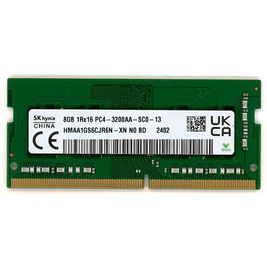 【中古】SK hynix製　HMAA1GS6CJR6N-XN N0 BD　S.O.DIMM DDR4 PC4-3200AA 8GB