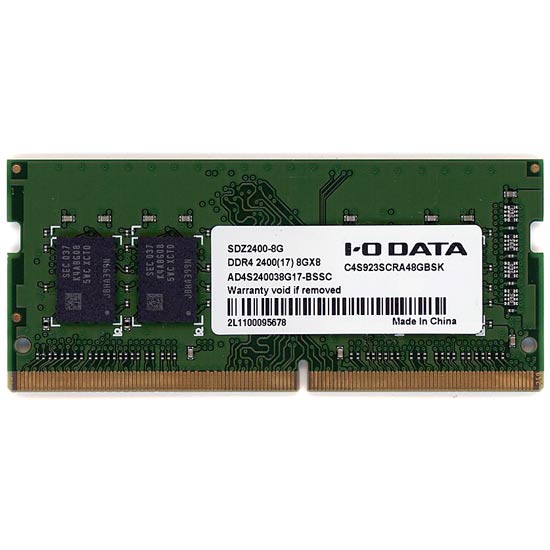 【中古】I-O DATA　SDZ2400-8G　SODIMM DDR4 PC4-19200 8GB