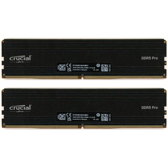 【中古】crucial　デスクトップ用 CP2K16G56C46U5　DDR5 PC5-44800 16GB 2枚組