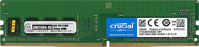 【中古】crucial　デスクトップ用 CT4G4DFS8266　DDR4 PC4-21300 4GB