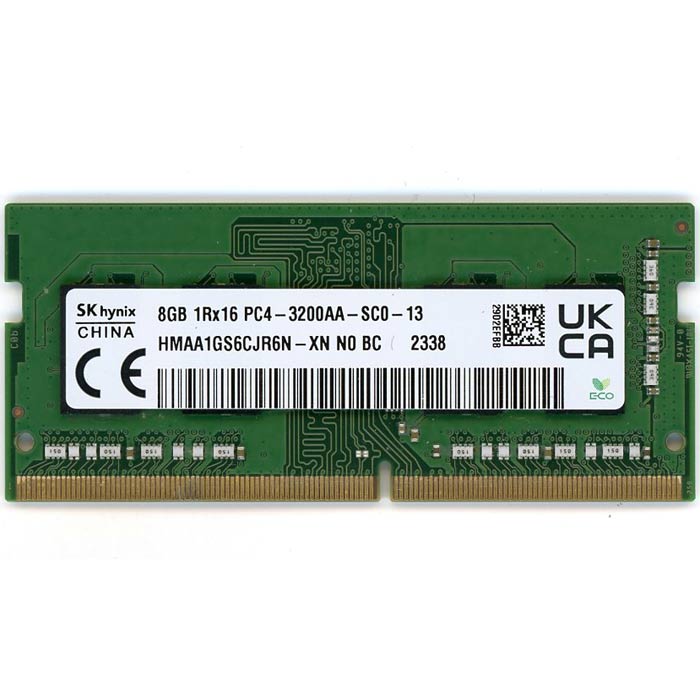 【中古】SK hynix製　HMAA1GS6CJR6N-XN N0 BC　S.O.DIMM DDR4 PC4-3200AA 8GB