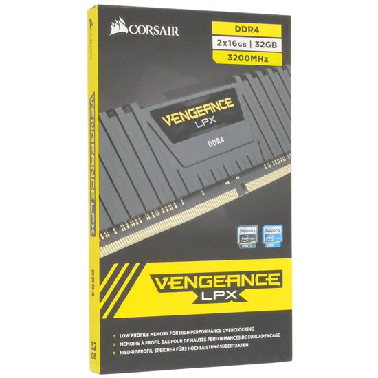 【中古】Corsair　デスクトップ用 CMK32GX4M2D3200C16　DDR4 PC4-25600 16GB 2枚組 元箱あり