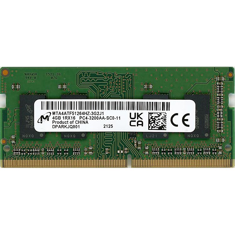 【中古】Micron　MTA4ATF51264HZ-3G2J1　SODIMM DDR4 PC4-3200AA 4GB