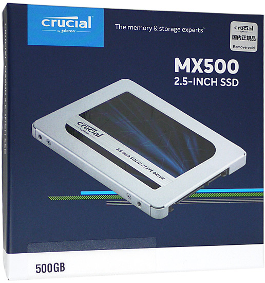 【中古】crucial　2.5インチ 内蔵型 SSD MX500 CT500MX500SSD1　500GB　0〜100時間以内 元箱あり