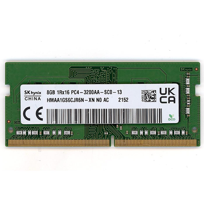 【中古】SK hynix製　ノート用 HMAA1GS6CJR6N-XN N0 AC　S.O.DIMM DDR4 PC4-3200AA 8GB