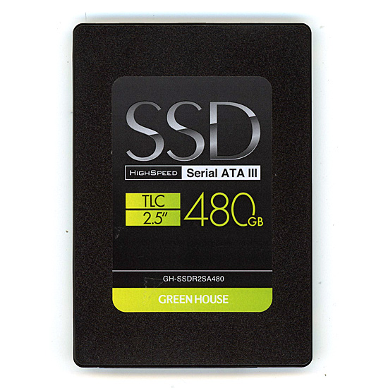 【中古】グリーンハウス　2.5インチ SSD GH-SSDR2SA480　2000〜3000時間以内
