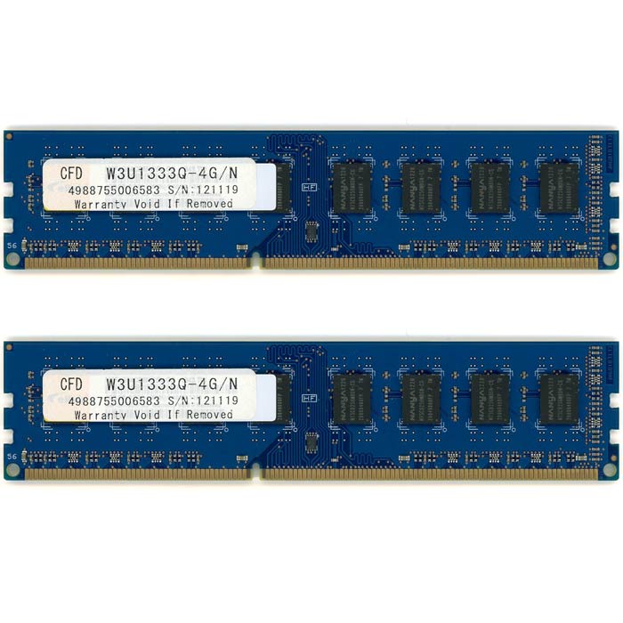 【中古】CFD ELIXIR　デスクトップ用 W3U1333Q-4G/N　DDR3 PC3-10600 4GBx2枚組