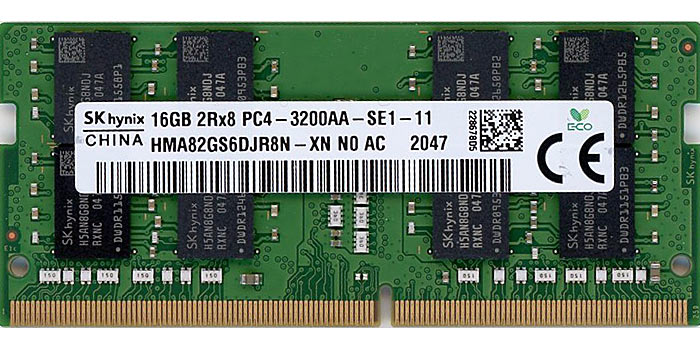 【中古】SK hynix製　ノート用 HMA82GS6DJR8N-XN N0 AC　SODIMM DDR4 PC4-3200AA 16GB