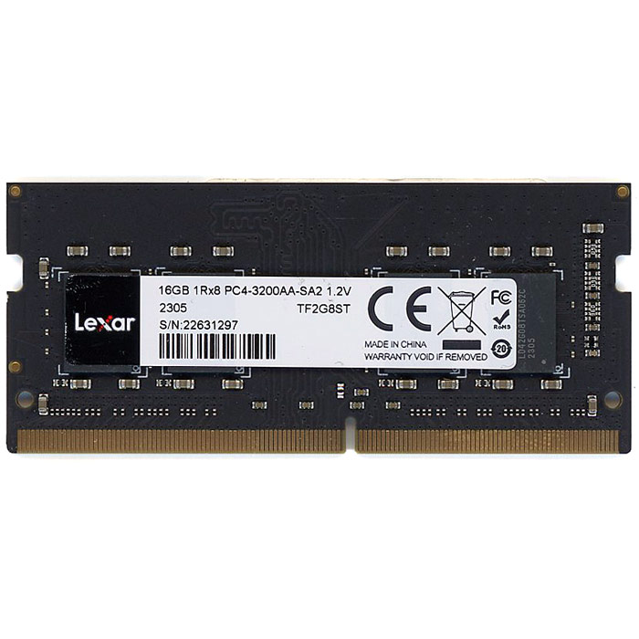 【中古】Lexar　ノート用 TF2G8ST　SODIMM DDR4 PC4-3200AA 16GB