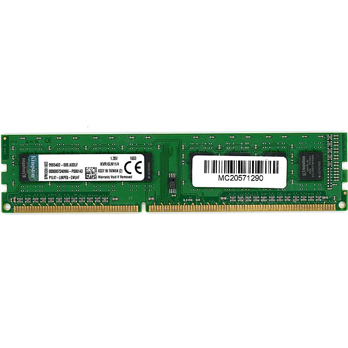 【中古】Kingston　KVR16LN11/4　DDR3L PC3-12800 4GB
