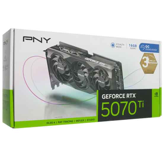 【中古】PNY　GeForce RTX 5070 Ti 16GB Overclocked Triple Fan VCG5070T16TFXPB1-O　PCIExp 16GB 元箱あり