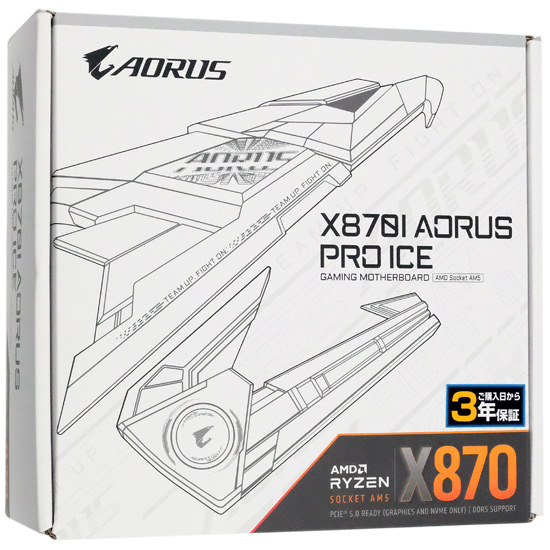 【中古】GIGABYTE　Mini ITXマザーボード X870I AORUS PRO ICE　SocketAM5　未使用