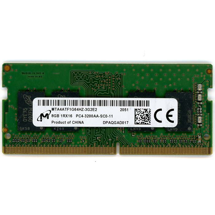 【中古】Micron　ノート用 MTA4ATF1G64HZ-3G2E2　SODIMM DDR4 PC4-3200AA 8GB