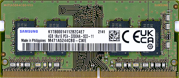 【中古】SAMSUNG　M471A5244CB0-CWE　SODIMM DDR4 PC4-25600 4GB