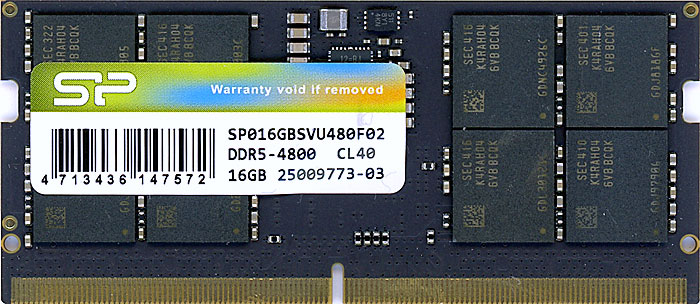 【中古】Silicon Power　SP016GBSVU480F02　SODIMM DDR5 PC5-38400 16GB