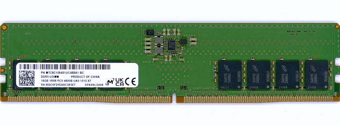 【中古】Micron　デスクトップ用 MTC8C1084S1UC48BA1 BC　DDR5 PC5-4800B 16GB
