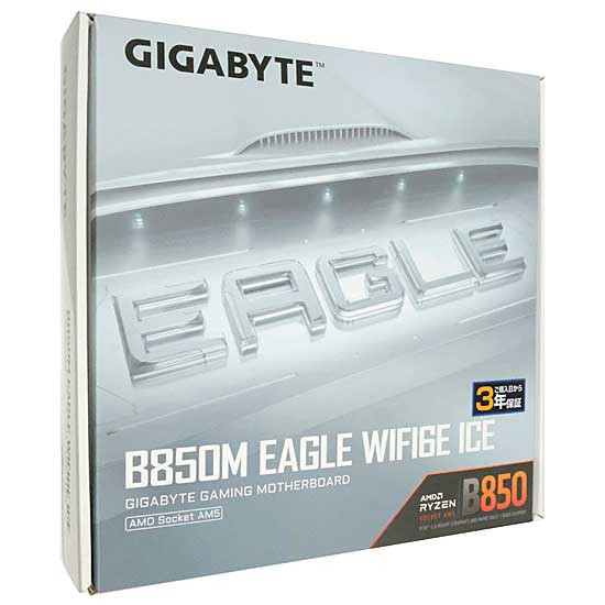 【中古】GIGABYTE　MicroATXマザーボード B850M EAGLE WF6E ICE　SocketAM5　未使用