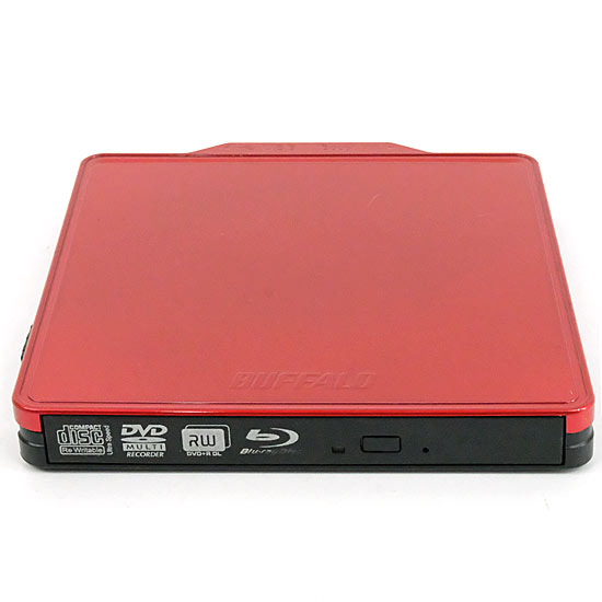 【中古】BUFFALO　外付けブルーレイドライブ　BRXL-PC6VU2C　レッド　本体のみ