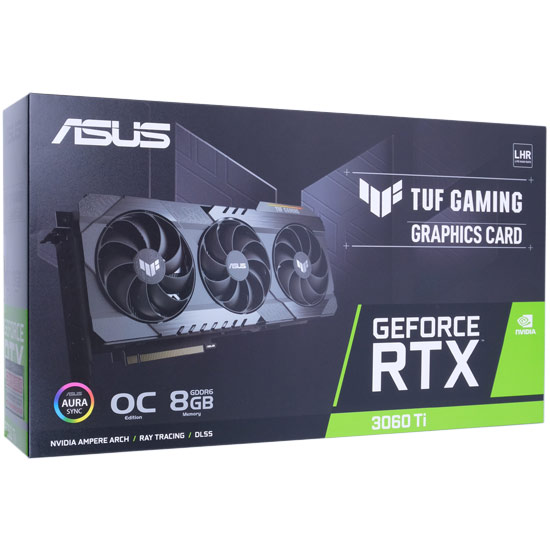 【中古】ASUS グラボ　TUF-RTX3060TI-O8G-V2-GAMING　PCIExp 8GB 元箱あり