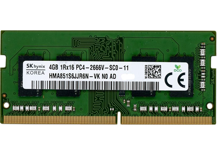 【中古】SK hynix　ノート用 HMA851S6JJR6N-VK N0 AD　S.O.DIMM DDR4 PC4-2666V PC4-21300 4GB
