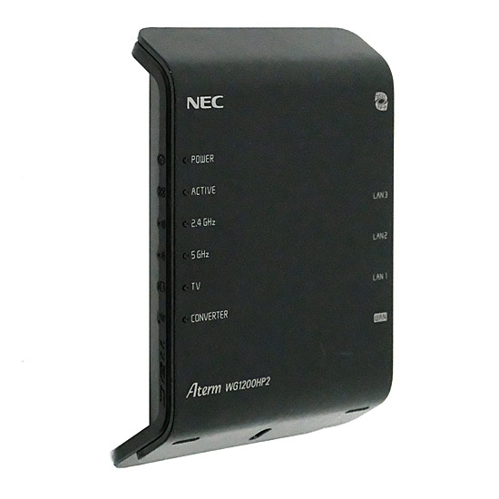 【中古】NEC　無線LANルーター Aterm WG1200HP2　PA-WG1200HP2　本体のみ　スタンドなし