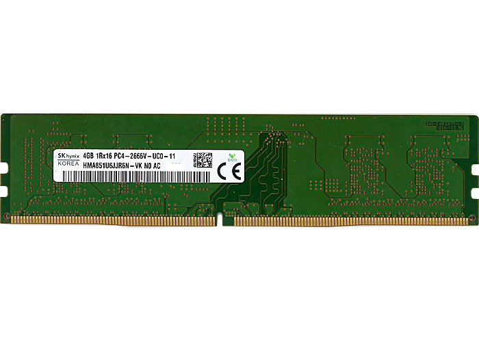 【中古】SK hynix　デスクトップ用 HMA851U6JJR6N-VK N0 AC　DDR4 PC4-2666V PC4-21300 4GB