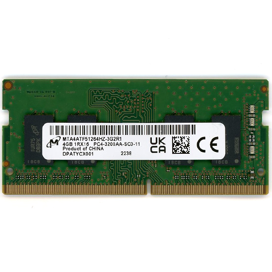 【中古】Micron　ノート用 MTA4ATF51264HZ-3G2R1　SODIMM DDR4 PC4-3200AA PC4-25600 4GB