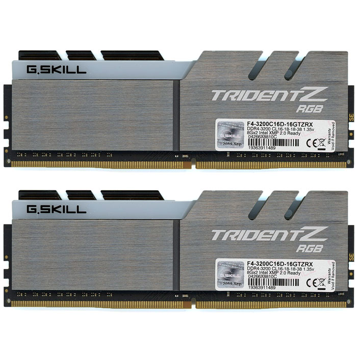 【中古】G.Skill　デスクトップ用 F4-3200C16D-16GTZRX　DDR4 PC4-25600 8GB 2枚組