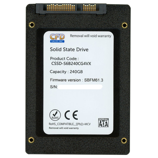 【中古】CFD　2.5インチ SSD　CSSD-S6B240CG4VX　240GB　500〜1000時間以内