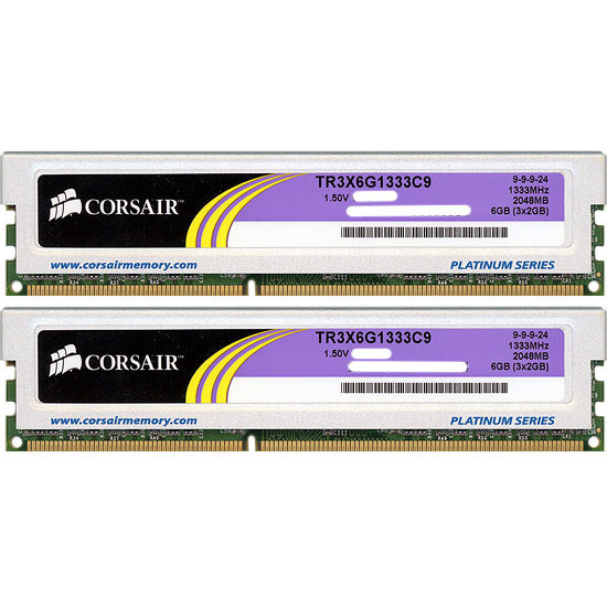 【中古】Corsair　デスクトップ用 TR3X6G1333C9　DDR3 PC3-10600 2GB　2枚のみ