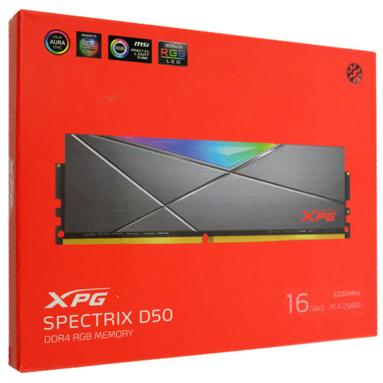 【中古】ADATA　デスクトップ用 AX4U320016G16A-DT50　DDR4 PC4-25600 16GB 2枚組 元箱あり
