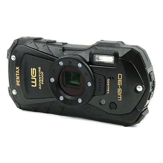 【中古】PENTAX　防水デジタルカメラ　WG-90　ブラック/1600万画素 元箱あり