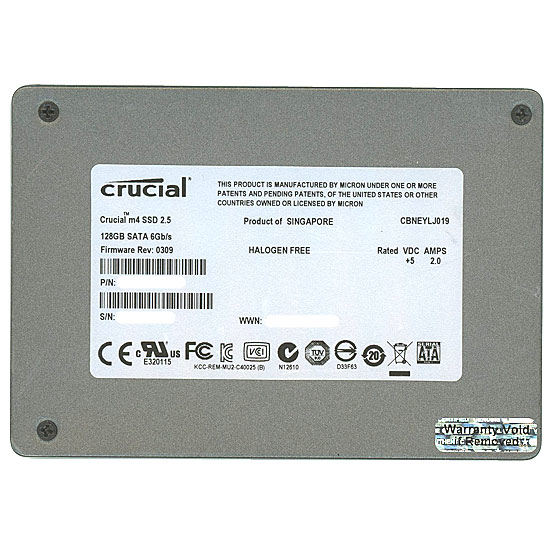 【中古】crucial　内蔵SSD Crucial m4 CT128M4SSD2　128GB　4000〜5000時間以内