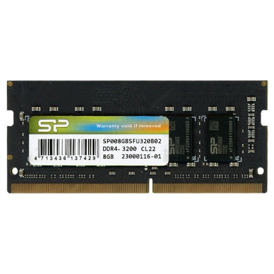 【中古】Silicon Power　ノート用メモリ SP008GBSFU320B02　SODIMM DDR4 PC4-3200 PC4-25600 8GB