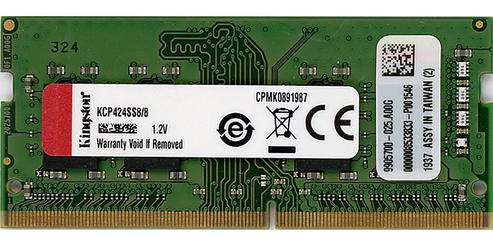 【中古】Kingston　ノート用 KCP424SS8/8　SODIMM DDR4 PC4-2400 PC4-19200 8GB