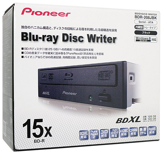 【中古】PIONEER　内蔵型ブルーレイドライブ　BDR-208JBK 元箱あり